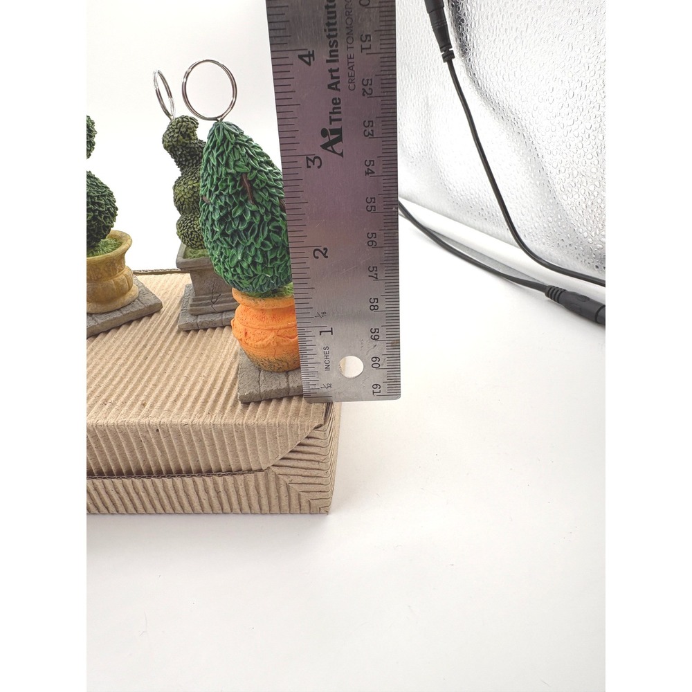 8pc Miniature Topiary Bobblehead Place Card Holders Desk Garden Table Kinetic - Picture 5 of 6